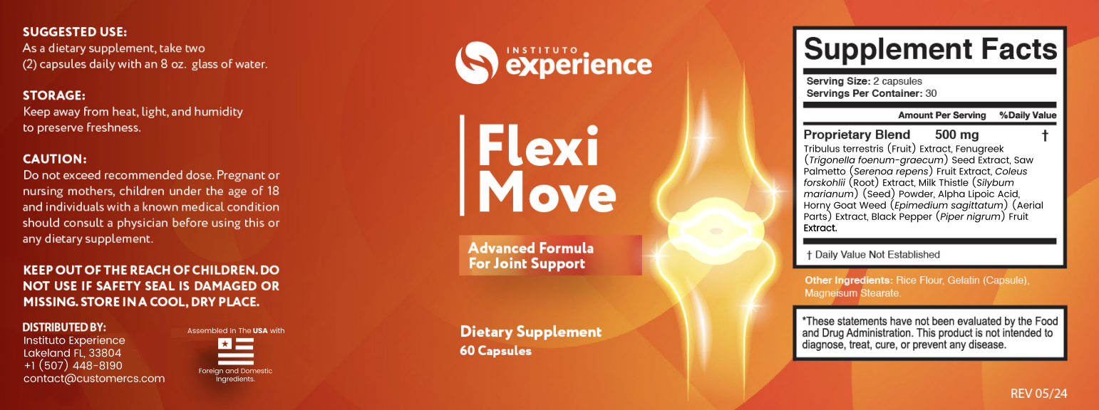 Flexi Move supplement facts label